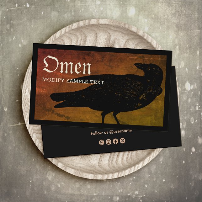 Halloween Black Crow Business Card Visitenkarte (Von Creator hochgeladen)