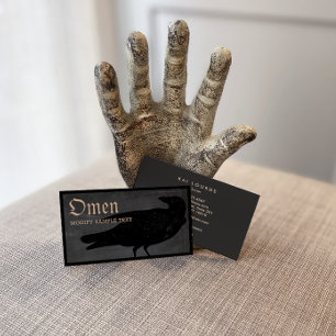 Halloween Black Crow Business Card Visitenkarte