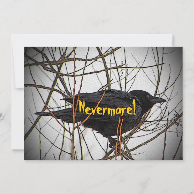 Halloween Black Crow Einladung (Vorderseite)