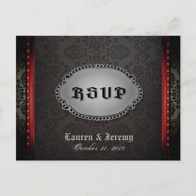 Halloween Black Gray Red Gothic UAWG PostCard Einladungspostkarte (Vorderseite)