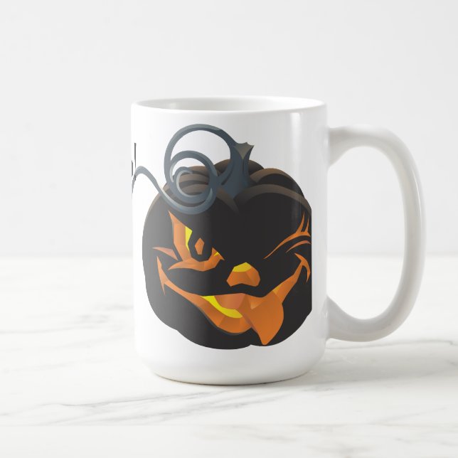 Halloween Black Jack O'Lantern Tasse (Rechts)