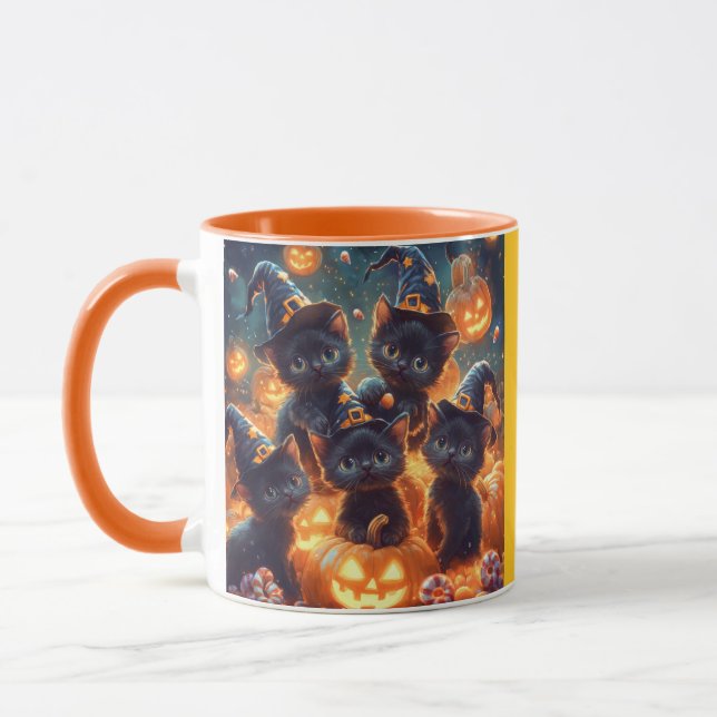 Halloween Black Kittens Tasse (Links)