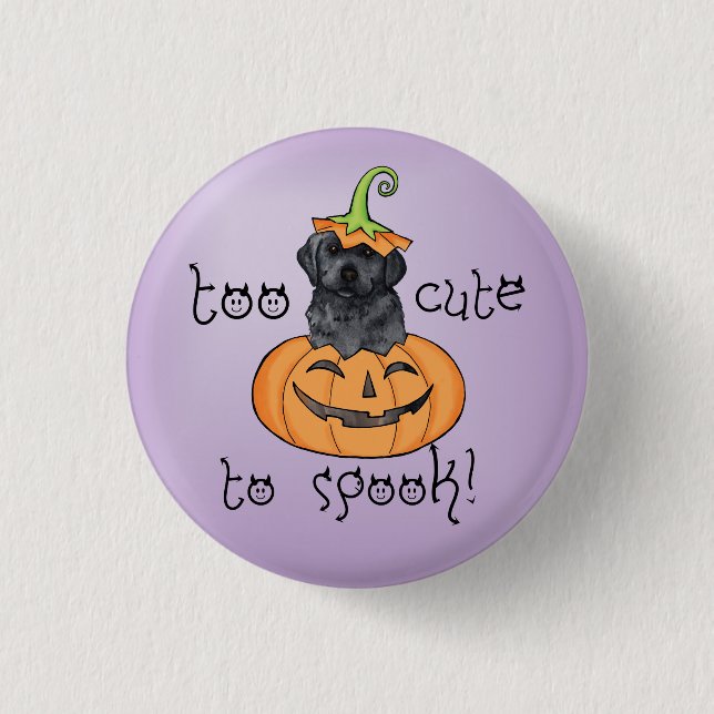 Halloween Black Lab Button (Vorderseite)