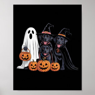Halloween Black Labrador Liebhaber Pumpkins Spook Poster