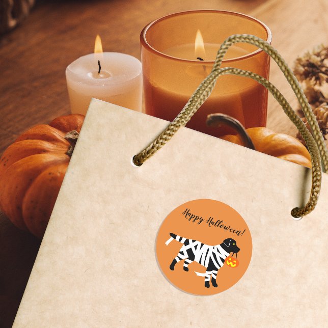 Halloween Black Labrador Mummy Stickers (Halloween Black Labrador Mummy Stickers for Labrador Owners.  Funny Dog Design.  Personalized.)