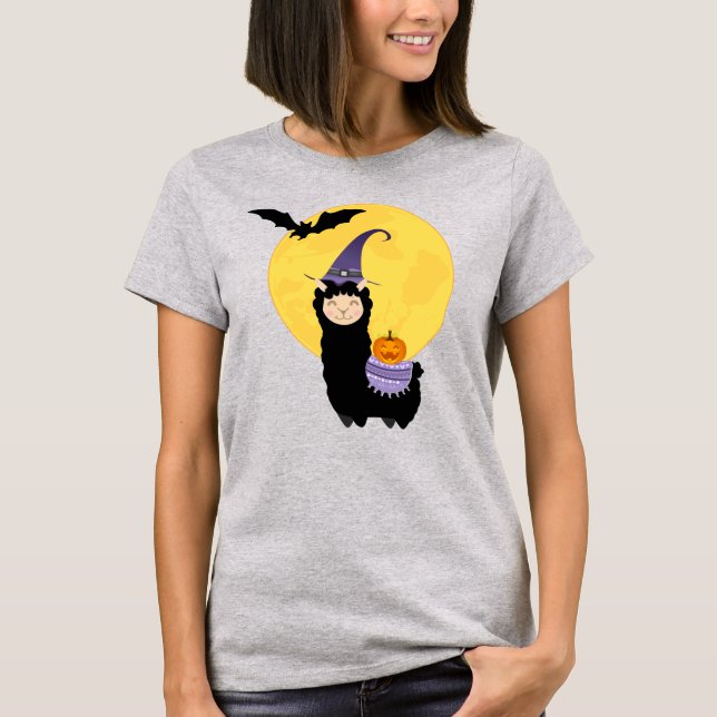 Halloween Black Llama T-Shirt (Vorderseite)