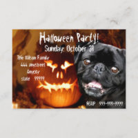 Halloween Black Mops Party Einladung