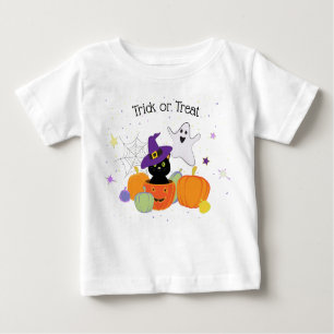 Halloween Black Niedlich Cat und Pumpkins Baby T-shirt