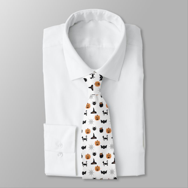 Halloween Black & Orange Fun Krawatte (Gebunden)