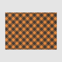 Halloween Black Orange Gingham Karo Pattern Seidenpapier