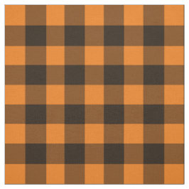 Halloween Black Orange Gingham Karo Pattern Stoff