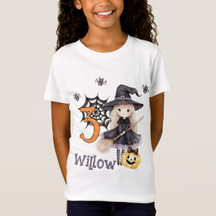 Halloween Black Orange Little Hexe Geburtstag T-Shirt