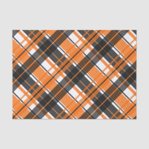 Halloween Black Orange und White Kariert Seidenpapier