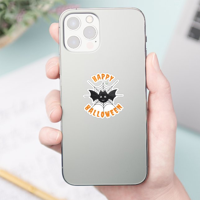 Halloween Black & Orange Vinyl Sticker, kundenspez Aufkleber (Telefon)