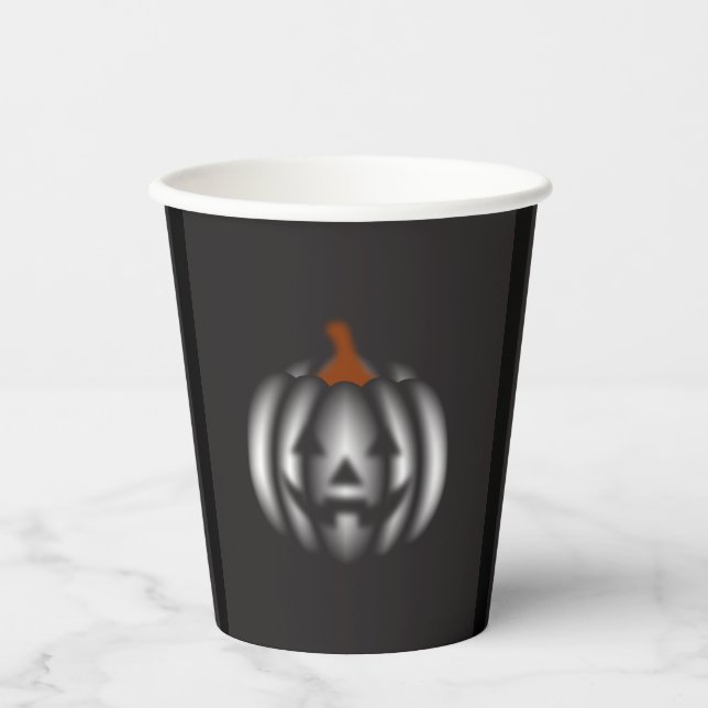 Halloween black pumpkin  pappbecher (Vorderseite)