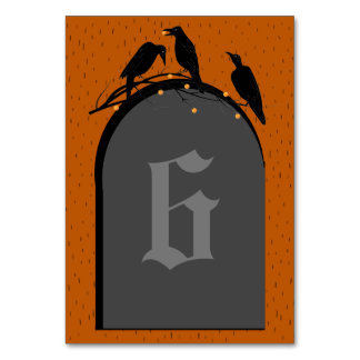 Halloween Black Ravens Spooky Tischnummer
