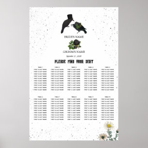 Halloween Black Rose Crows Hochzeitsskizze Poster