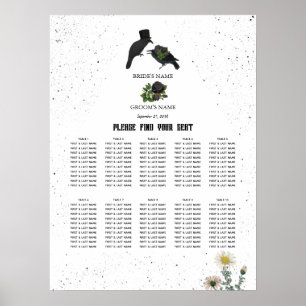 Halloween Black Rose Crows Hochzeitsskizze Poster