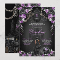Halloween Black Rose Lila Princess Quinceanera