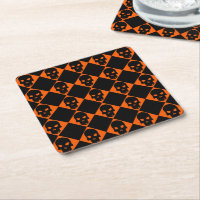 Halloween Black Skulls Untersetzer