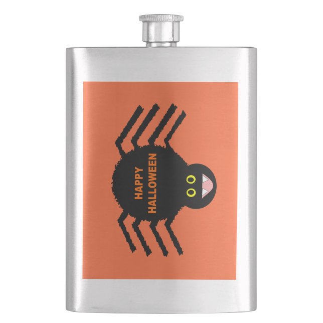 Halloween Black Spiask Flachmann (Vorderseite)