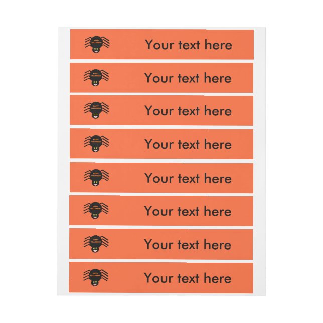 Halloween Black Spider Anpassbare Labels Rundum-Adressaufkleber (Bogen)