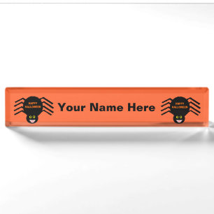 Halloween Black Spider Custom Namensplatte Namensplakette