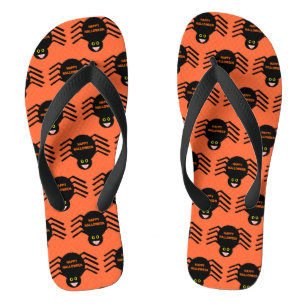 Halloween Black Spider Flip Flops