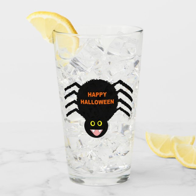 Halloween Black Spider Glas (Vorderseite Ice)