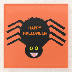 Halloween Black Spider Glass Untersetzer