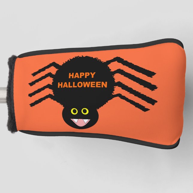 Halloween Black Spider Golf Putter Cover Headcover (Vorderseite)