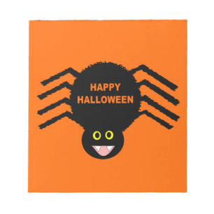 Halloween Black Spider Notepad Notizblock