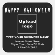Halloween Black Square Sticker