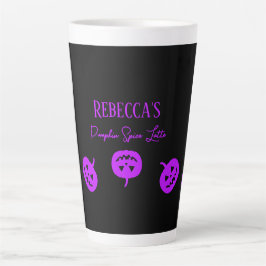 Halloween Black und Lila Kürbisspice Latte Tasse