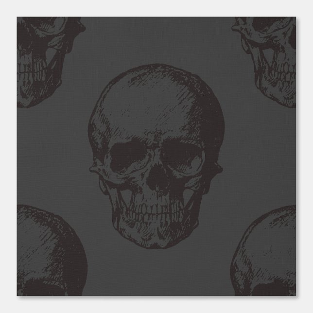 Halloween Black/Warm Gray Skulls Tapete (Vorderseite)