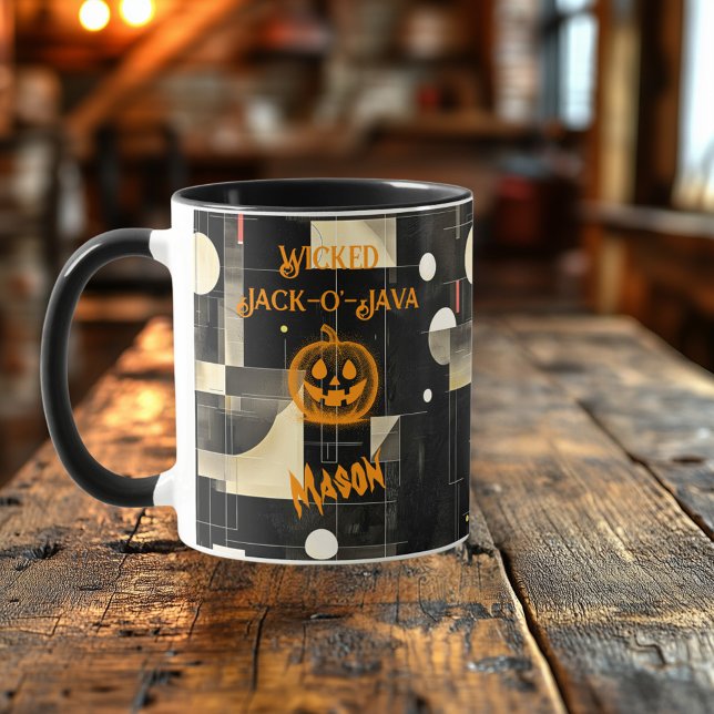 Halloween - Black Wicked Jack-o' Java Pumpkin Tasse (Von Creator hochgeladen)
