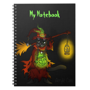 Halloween Black Witch Cat Notizblock