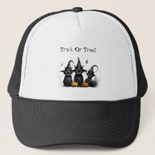Halloween Black Witchy Kittens Cat Hexe Truckerkappe