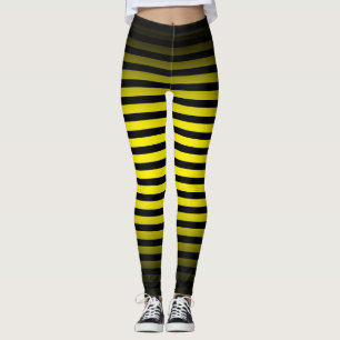 Halloween Black Yelllow vertikale Streifen ombre Leggings