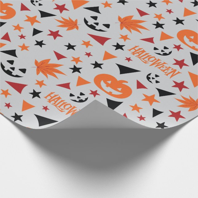 Halloween-Blätter und Kürbiskürbis - Nahtlose Gesc Geschenkpapier (Ecke)
