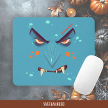 Halloween Blaue Grumpy Vampir-Mauspad