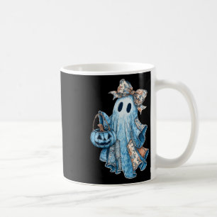 Halloween Blaues Denim Boo Geist Floral Coquette H Kaffeetasse