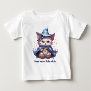 Halloween Blaues Hexen-Kätzchen Baby T-shirt