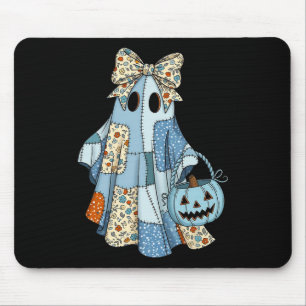 Halloween Blaues Jeans Boo Geist Floral Coquette H Mousepad