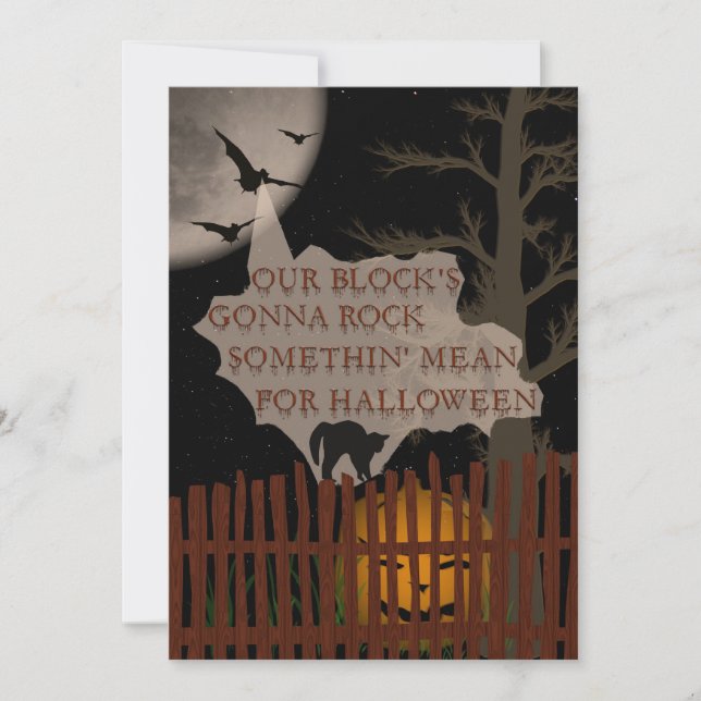 Halloween-Block-Party Einladung (Vorderseite)