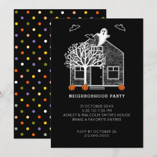 Halloween-Blockparty Einladung