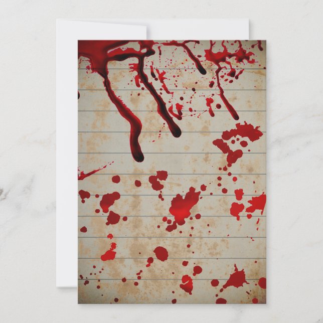 Halloween Bloody dropps Einladung (Vorderseite)