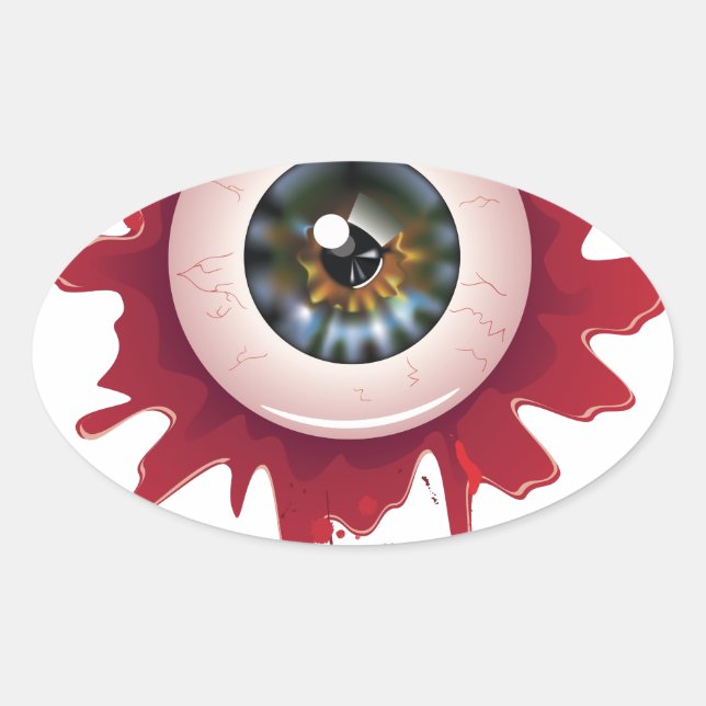 Halloween Bloody Eyeball3 Ovaler Aufkleber (Vorderseite)