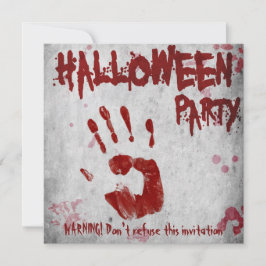 Halloween Bloody Hand Handprint Blutflecken Einladung