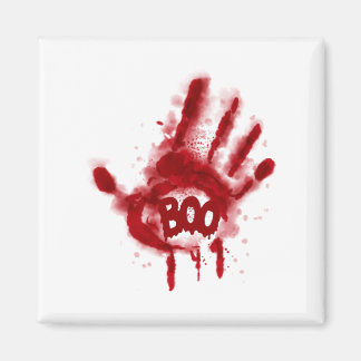 Halloween Bloody hand und Boo T - Shirt - Pumpkin  Magnet
